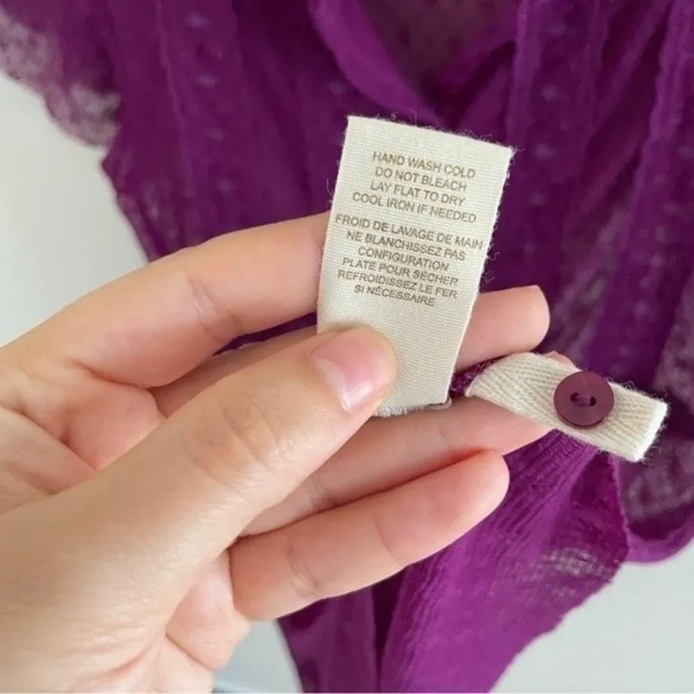 Y2K Free People Vintage Purple Whimsy Top XS